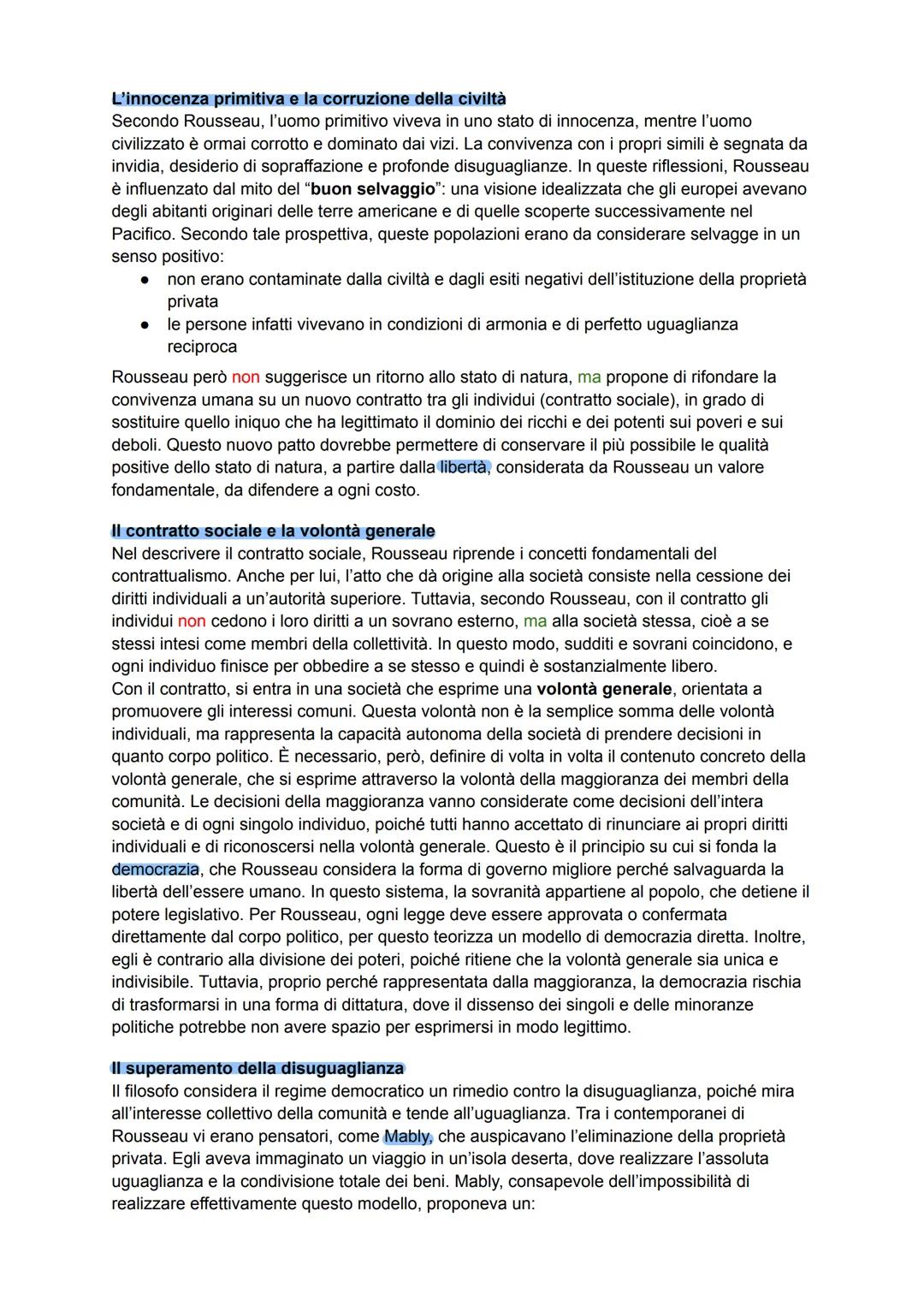 # ROUSSEAU
II controverso rapporto con l'Illuminismo
Rousseau mette in discussione alcuni presupposti fondamentali dell'Illuminismo, come