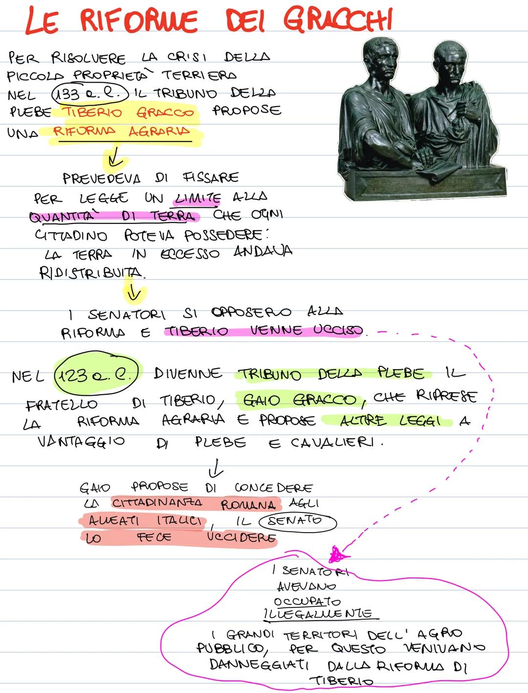 # LE RIFORME DEI GRACCHI
PER RISOLVERE LA CRISI DELLA
PICCOLA PROPRIETA TERRI ERA
NEL 133 2.2. IL TRIBUNDO DELLA
PLEBE TIBERIO GRACCO PROPO