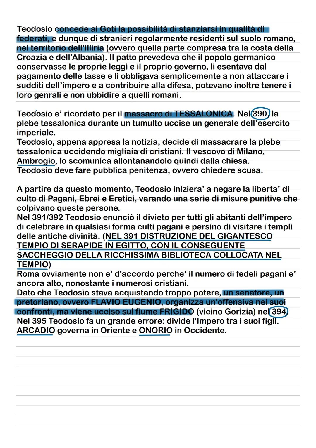 # Teodosio
Il successore di Giuliano L'Apostata sara' GIOVIANO, un imperatore
cristiano il cui regno avra' vita breve. Nel 364 d. C. salgon