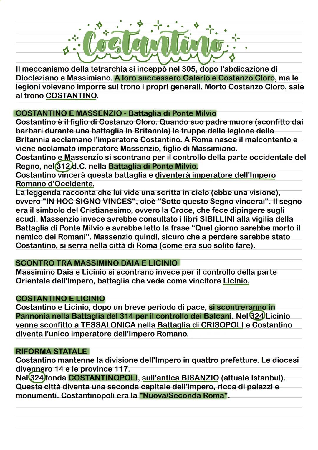 # Costantino
II meccanismo della tetrarchia si inceppò nel 305, dopo l'abdicazione di
Diocleziano e Massimiano. A loro successero Galerio e