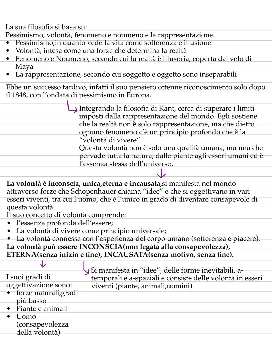 --- OCR Start ---
Schopenhauer
Arthur Schopenh'auer nacque nel 1788 a Danzica. Studiò filosofia all'università di
Gottinga, dove fu influenz