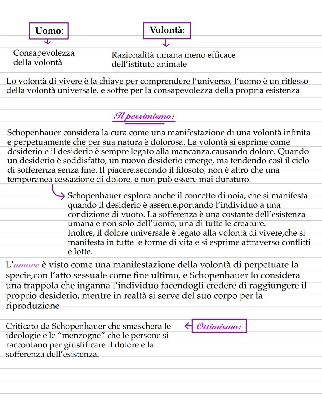 --- OCR Start ---
Schopenhauer
Arthur Schopenh'auer nacque nel 1788 a Danzica. Studiò filosofia all'università di
Gottinga, dove fu influenz