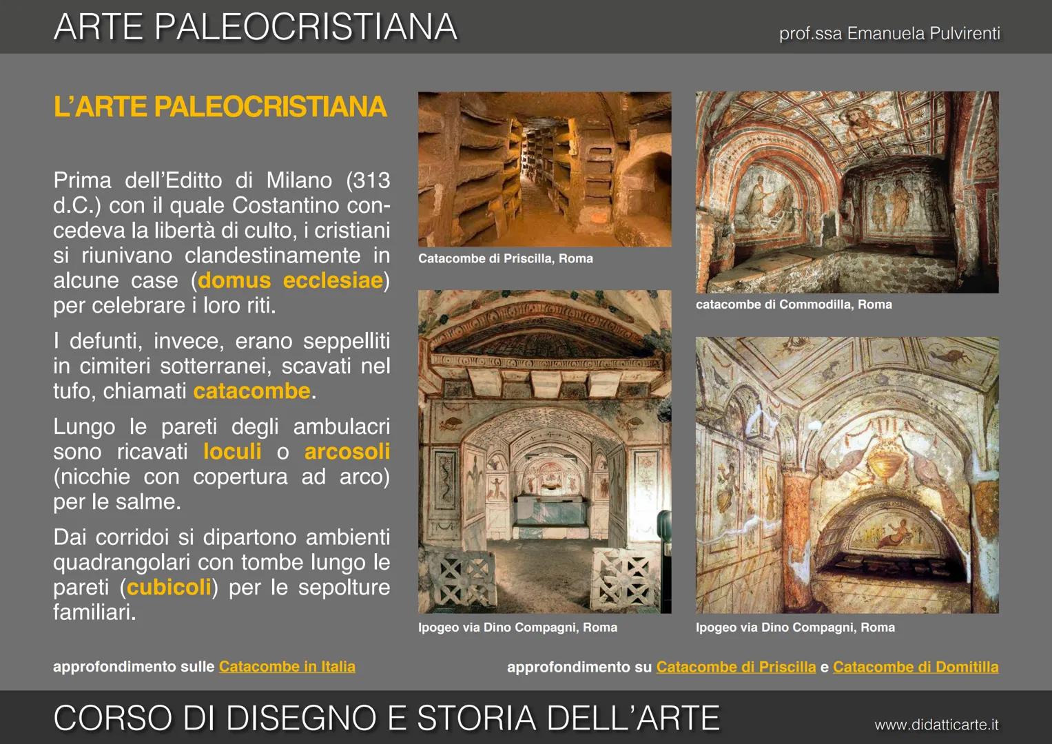 ARTE PALEOCRISTIANA
prof.ssa Emanuela Pulvirenti
8-a. ARTE PALEOCRISTIANA
CORSO DI DISEGNO E STORIA DELL'ARTE
www.didatticarte.it ARTE PALEO