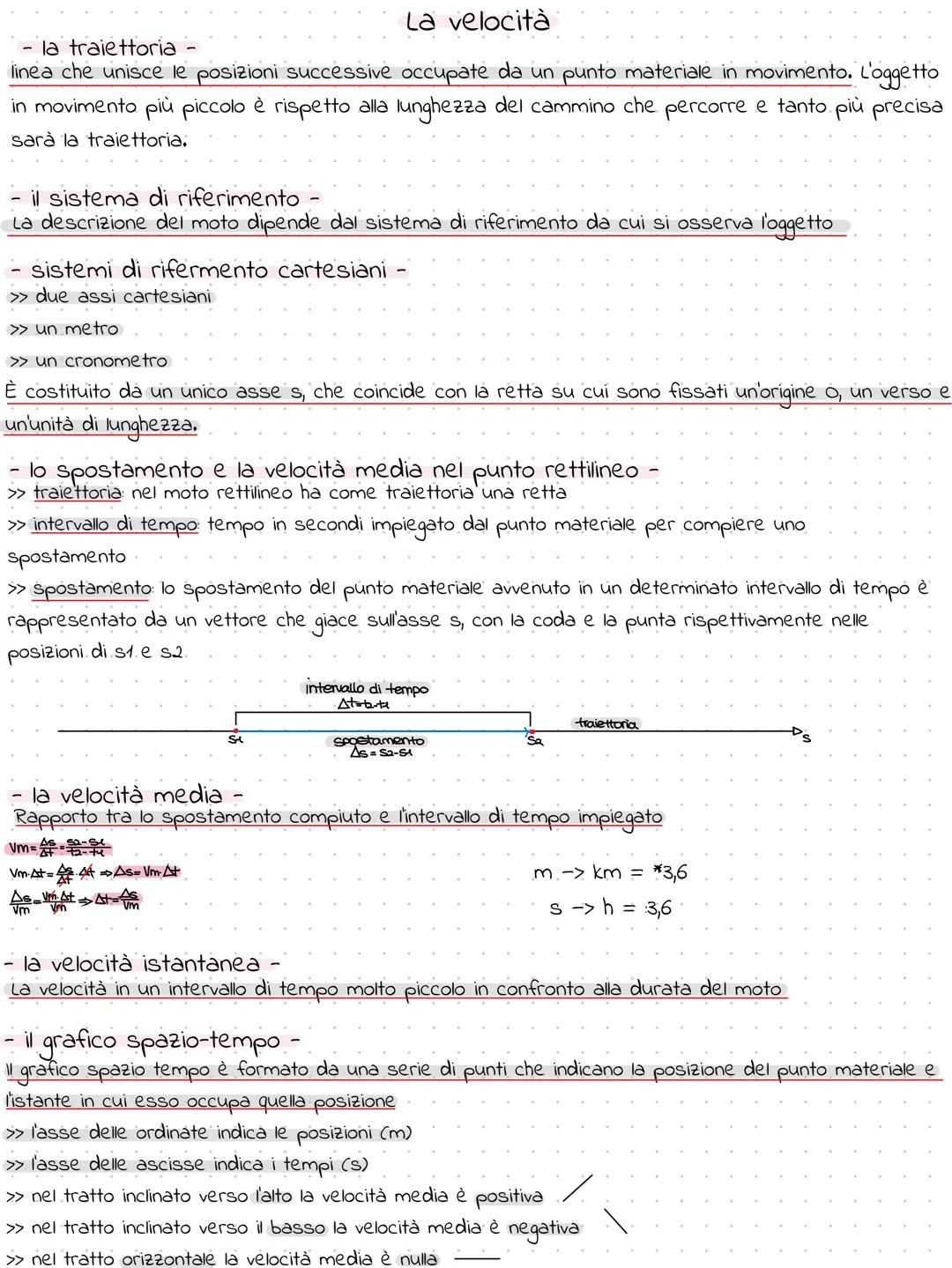 --- OCR Start ---
la traiettoria
La velocità
linea che unisce le posizioni successive occupate da un punto materiale in movimento. L'oggetto