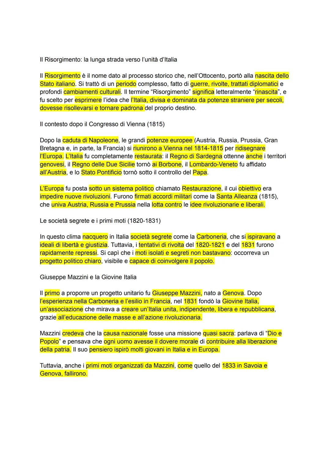 II Risorgimento: la lunga strada verso l'unità d'Italia
II Risorgimento è il nome dato al processo storico che, nell'Ottocento, portò alla