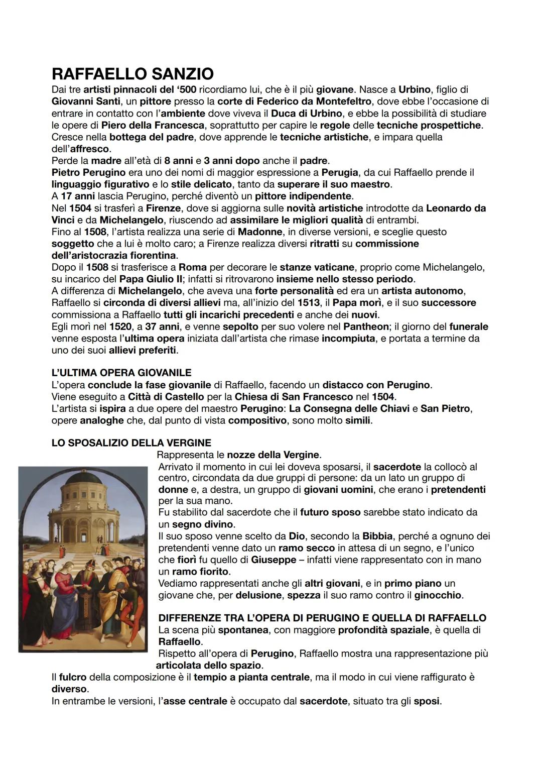 ## RAFFAELLO SANZIO
Dai tre artisti pinnacoli del '500 ricordiamo lui, che è il più giovane. Nasce a Urbino, figlio di
Giovanni Santi, un p
