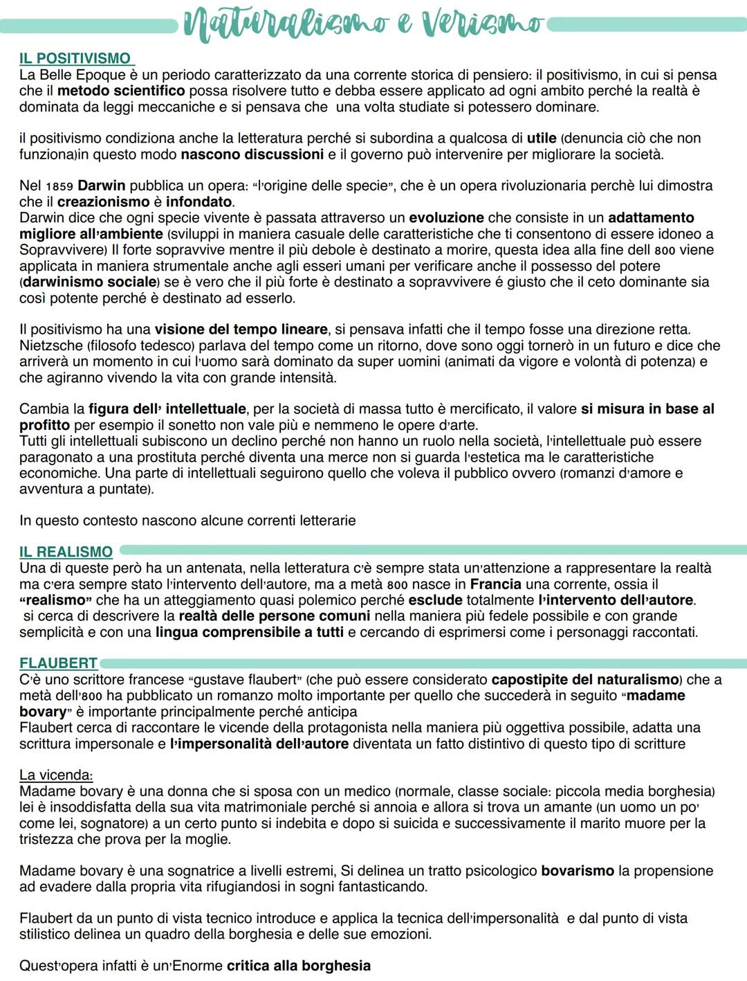 # Naturalismo e Verismo
## IL POSITIVISMO
La Belle Epoque è un periodo caratterizzato da una corrente storica di pensiero: il positivismo,