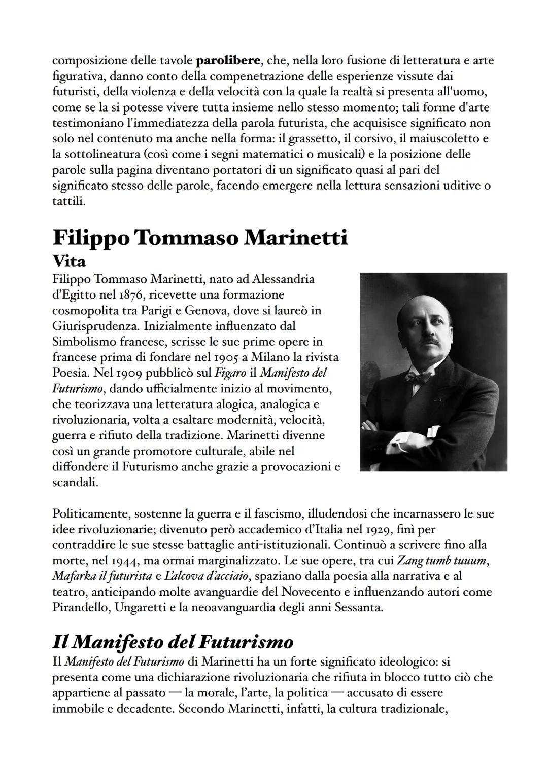 ## Futurismo
### Caratteri generali
Il Futurismo è un movimento artistico e letterario che si inserisce nell'ambito
delle avanguardie' del