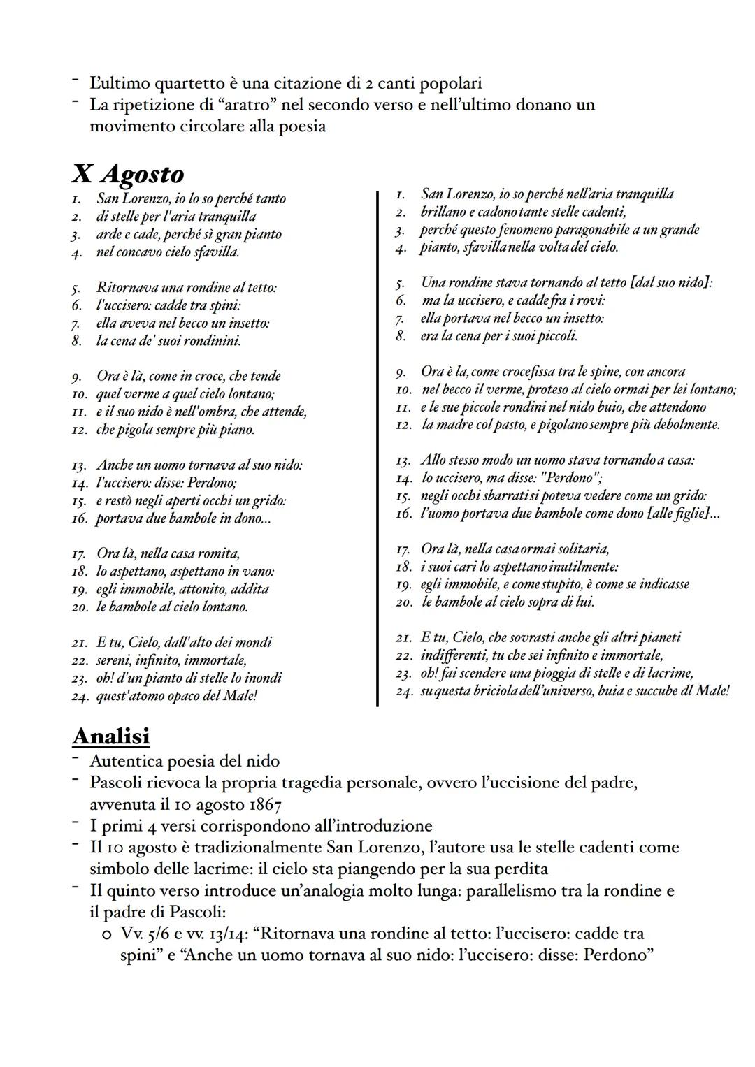 Giovanni Pascoli
Vita
Giovanni Pascoli nasce nel 1855 a San Mauro di Romagna
(oggi chiamato San Mauro Pascoli). I Pascoli erano una
famiglia