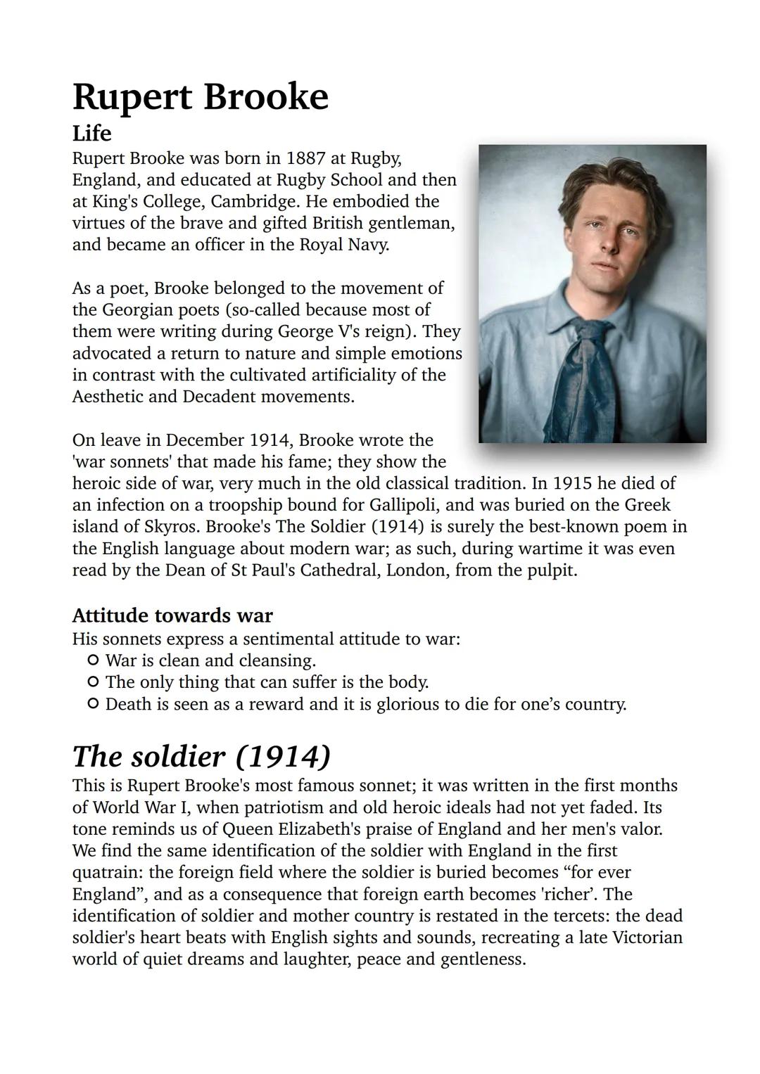 War poets
World war I
World War I, which lasted from 1914 to 1918, was a conflict of unprecedented
scale and brutality. It was the first mod