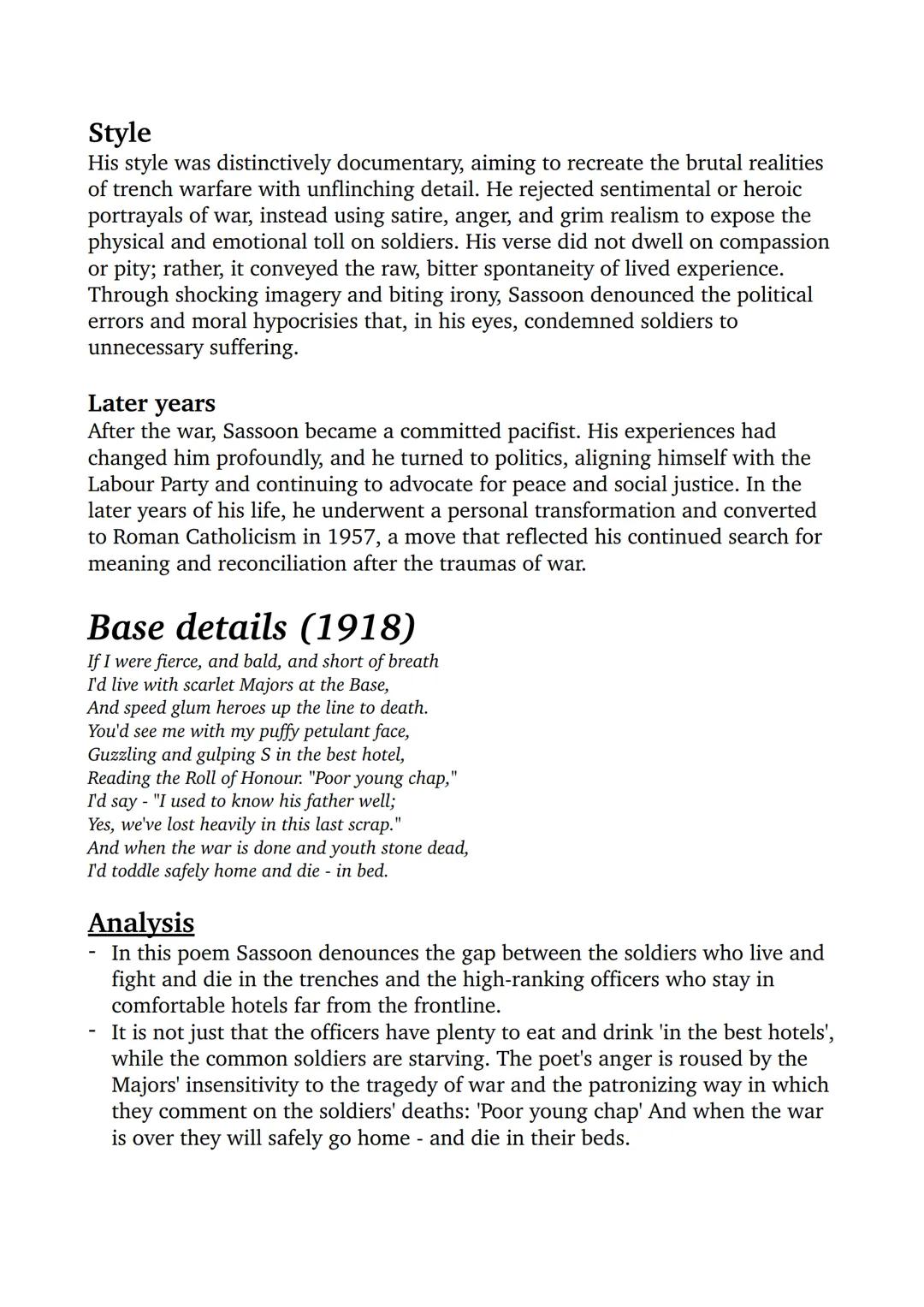 War poets
World war I
World War I, which lasted from 1914 to 1918, was a conflict of unprecedented
scale and brutality. It was the first mod