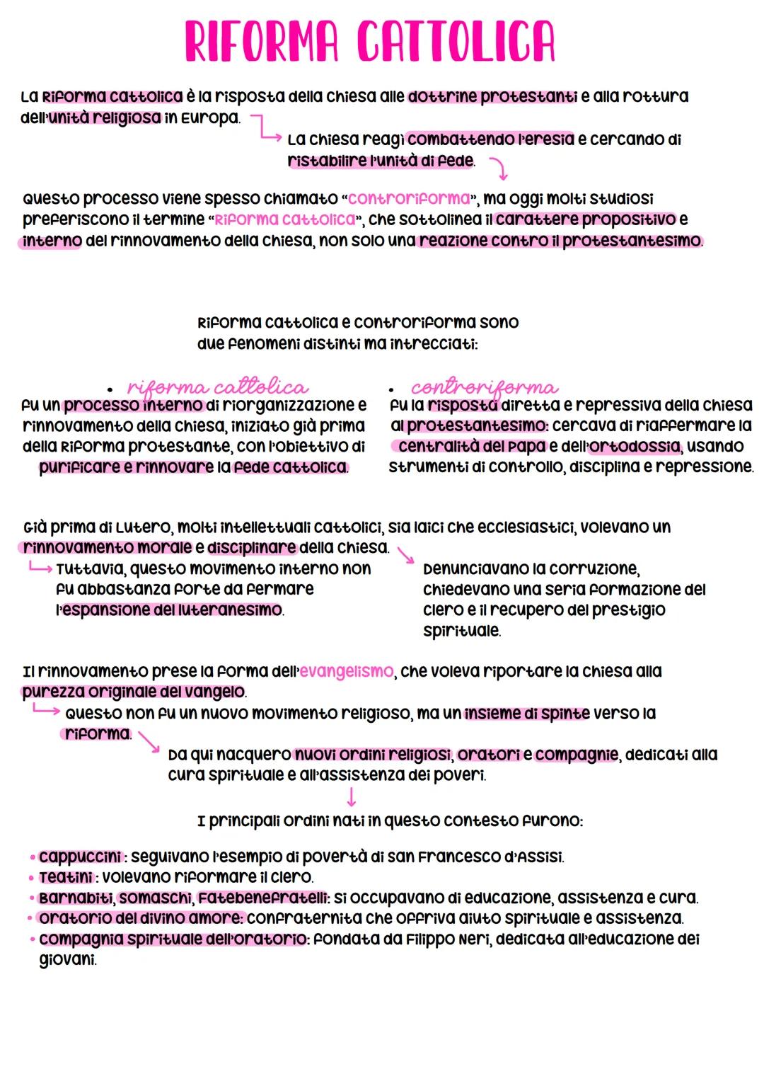 RIFORMA CATTOLICA
La riforma cattolica รจ la risposta della chiesa alle dottrine protestanti e alla rottura
del'unitร  religiosa in Europa.
La