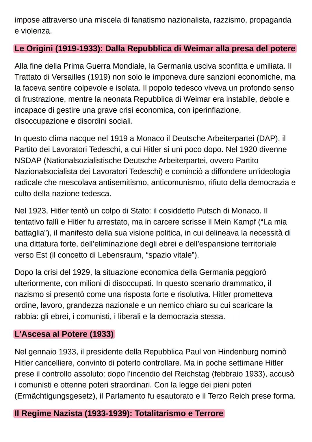 II Fascismo in Italia: (1919-1945)
Il fascismo fu un movimento politico di destra radicale, nazionalista e autoritario
che dominò l'Italia d