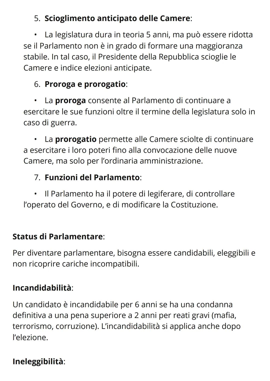 II Parlamento
1. Composizione del Parlamento:
• L'Italia è una repubblica parlamentare.
• II Parlamento è composto dalla Camera dei deputati