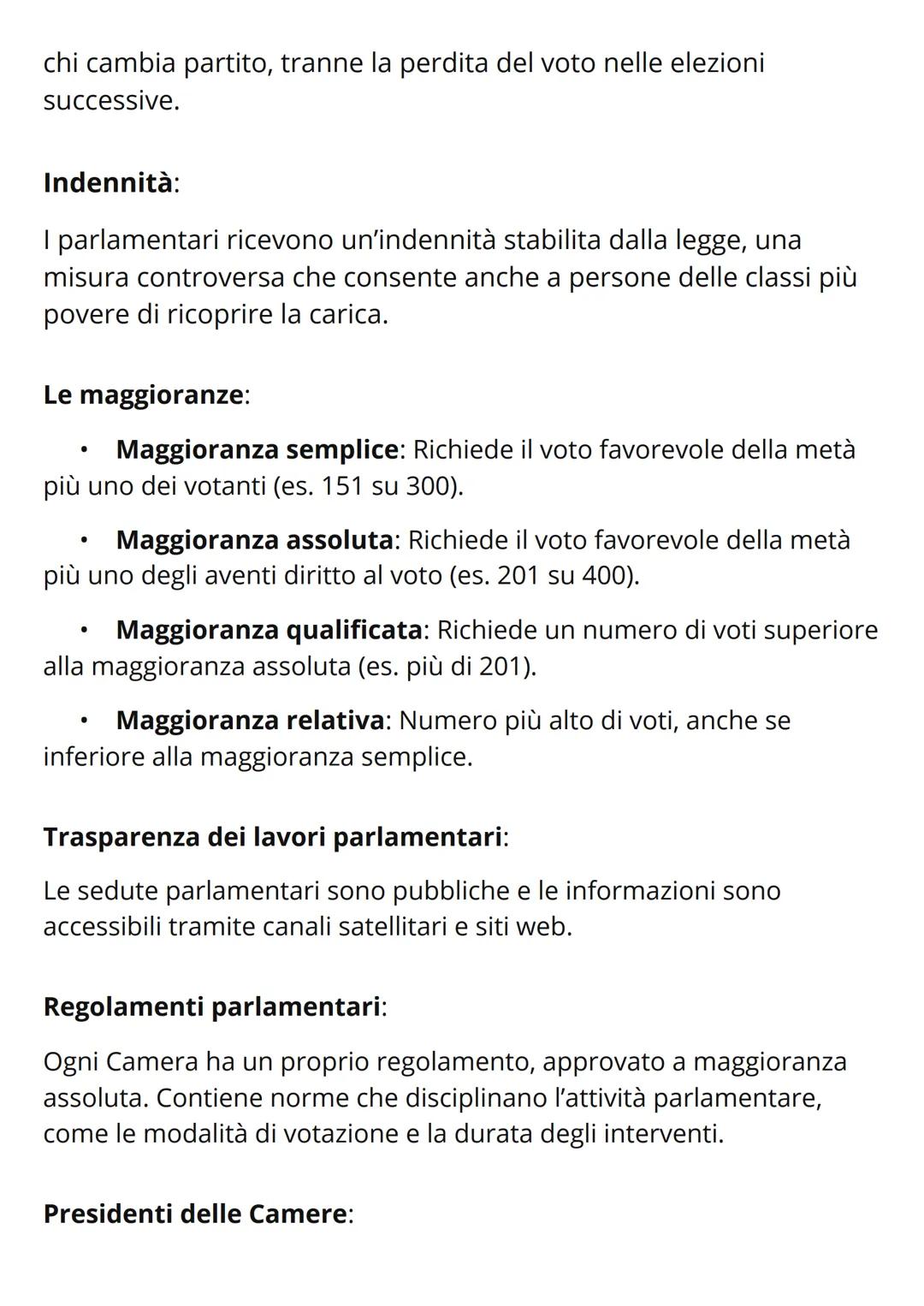 II Parlamento
1. Composizione del Parlamento:
• L'Italia è una repubblica parlamentare.
• II Parlamento è composto dalla Camera dei deputati