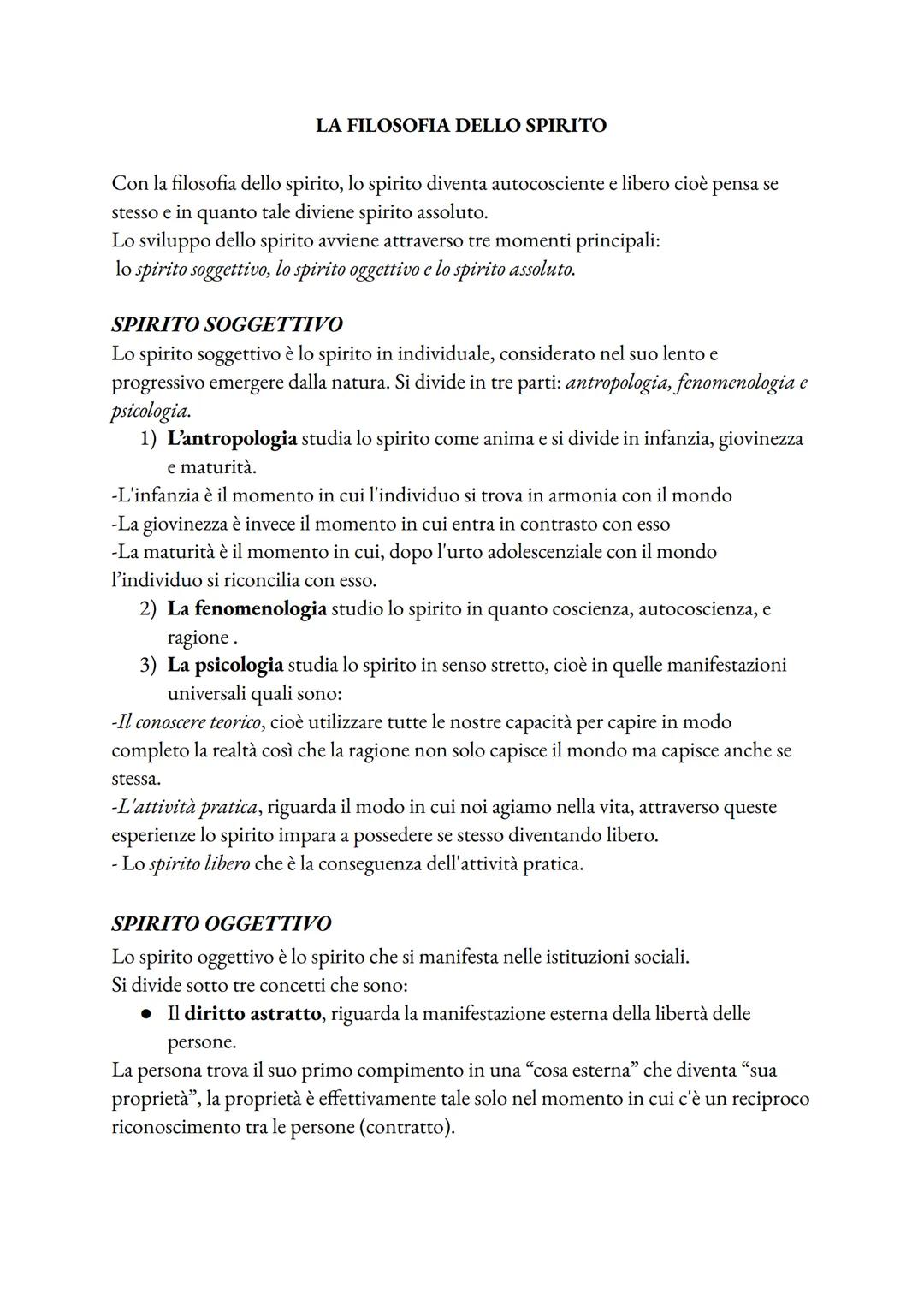 FILOSOFIA DELLO SPIRITO - HEGEL