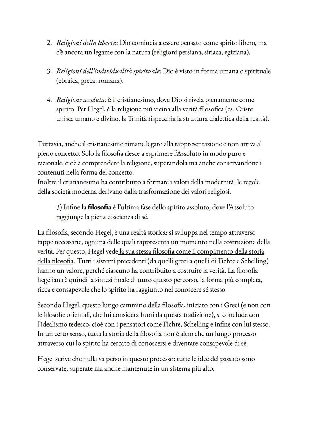 LA FILOSOFIA DELLO SPIRITO
Con la filosofia dello spirito, lo spirito diventa autocosciente e libero cioè pensa se
stesso e in quanto tale d