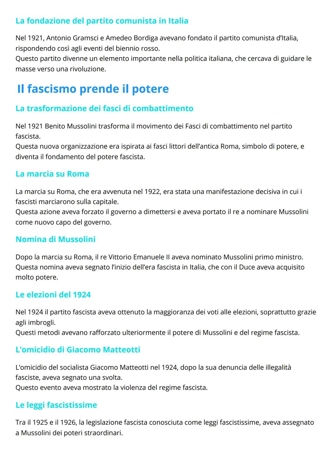 Il fascismo in Italia
La crisi del dopoguerra
La situazione sociale in Italia
Dopo la prima guerra mondiale l'Italia deve affrontare una cri