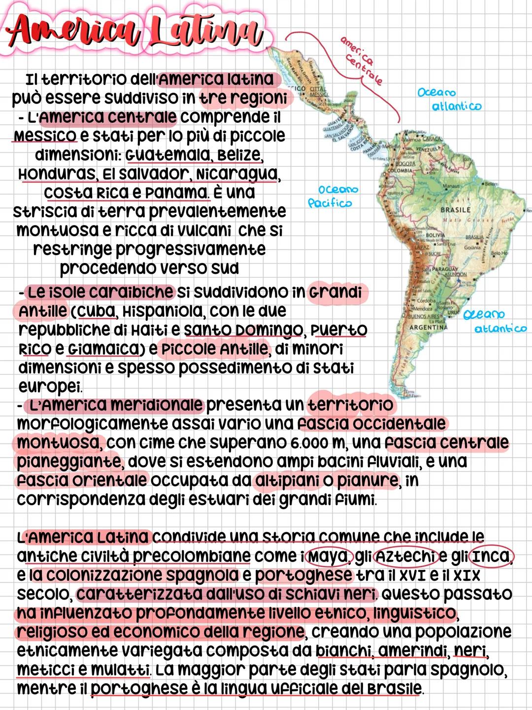America
Dal punto di vista della geografia
fisica e suddivisa in 3 aree:
- America del Nord
- America centrale
- America del sud
Le più impo