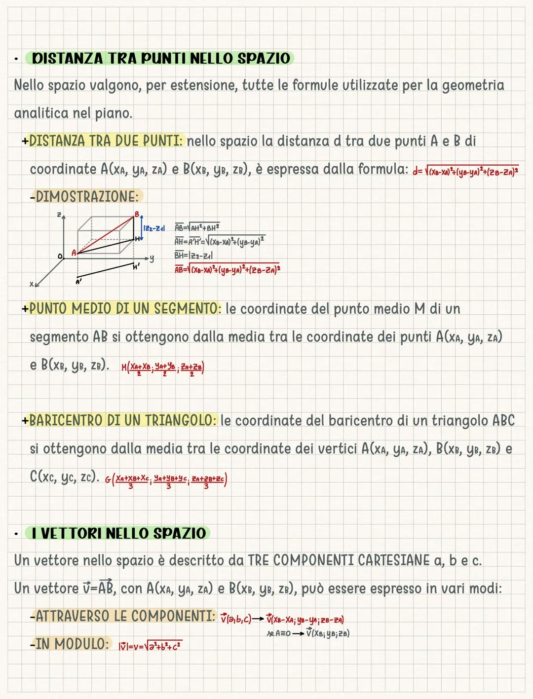 Geometria Analitica nello Spazio
SISTEMA DI RIFERIMENTO CARTESIANO NELLO SPAZIO
Un sistema di riferimento cartesiano nello spazio è un siste