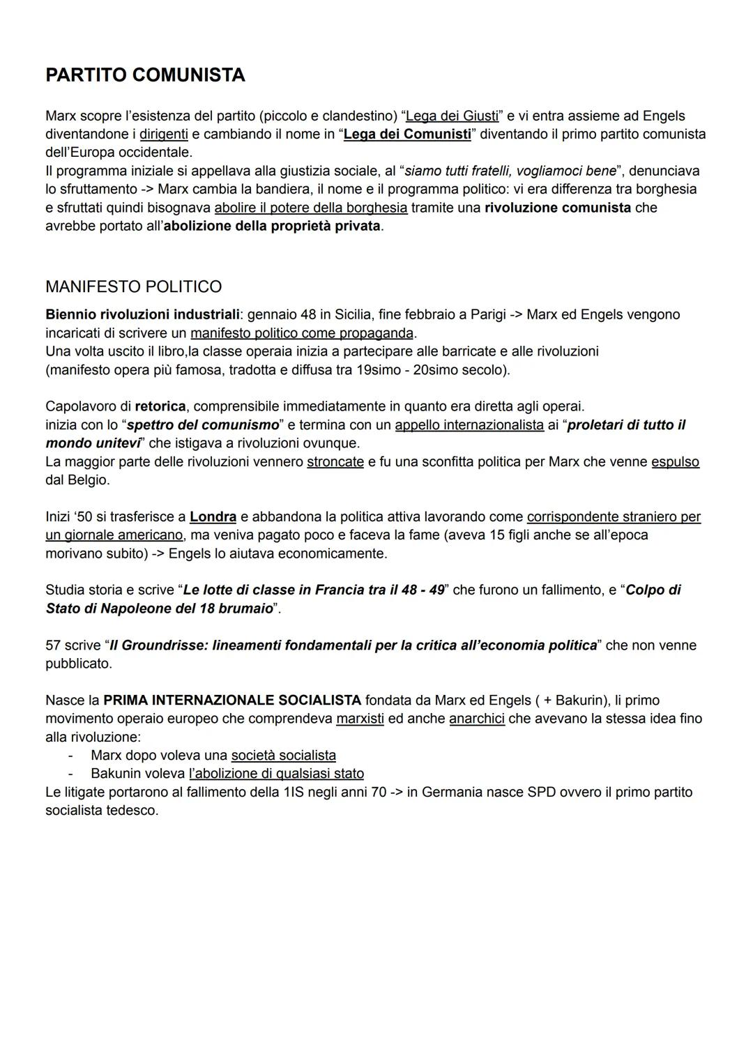MARX
Proviene da una famiglia borghese, il padre era ebreo e infatti per esercitare la professione da avvocato
dovette convertirsi al lutera