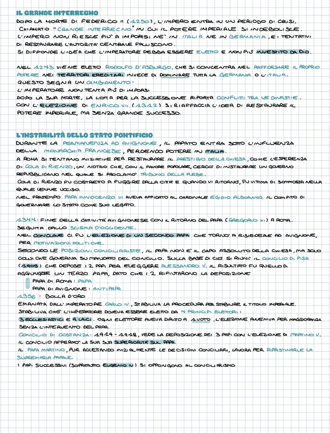 # La crisi dei poteri universali
QUANDO PARLIAMO DELLA CRISI DEL XIV SECOLO CI RIFERIAMO A UN'INSIEME DI TRASFORMAZIONI CHE COINVOLSERO IL