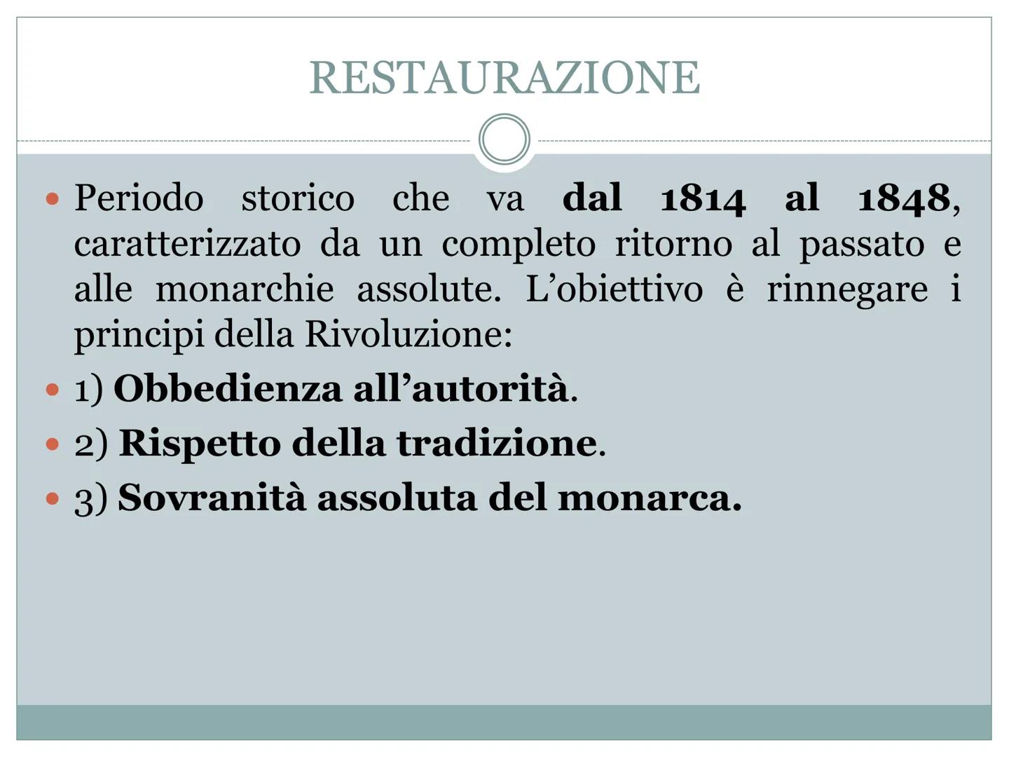 # IL CONGRESSO DI VIENNA # Il congresso di Vienna
* Inizia il primo novembre 1814 e dura sino al 1815; si svolge nel castello di Schรถnbrunn