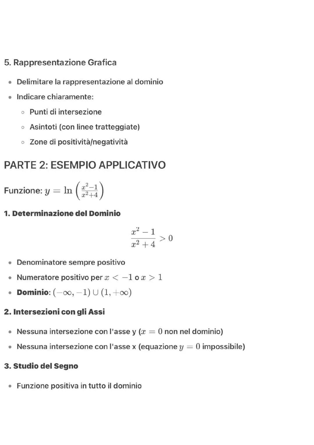 GUIDA COMPLETA PER LO STUDIO DI FUNZIONI
MATEMATICHE
PARTE 1: METODOLOGIA GENERALE
1. Dominio (Condizioni di Esistenza)
f(x)
• Frazione: Per