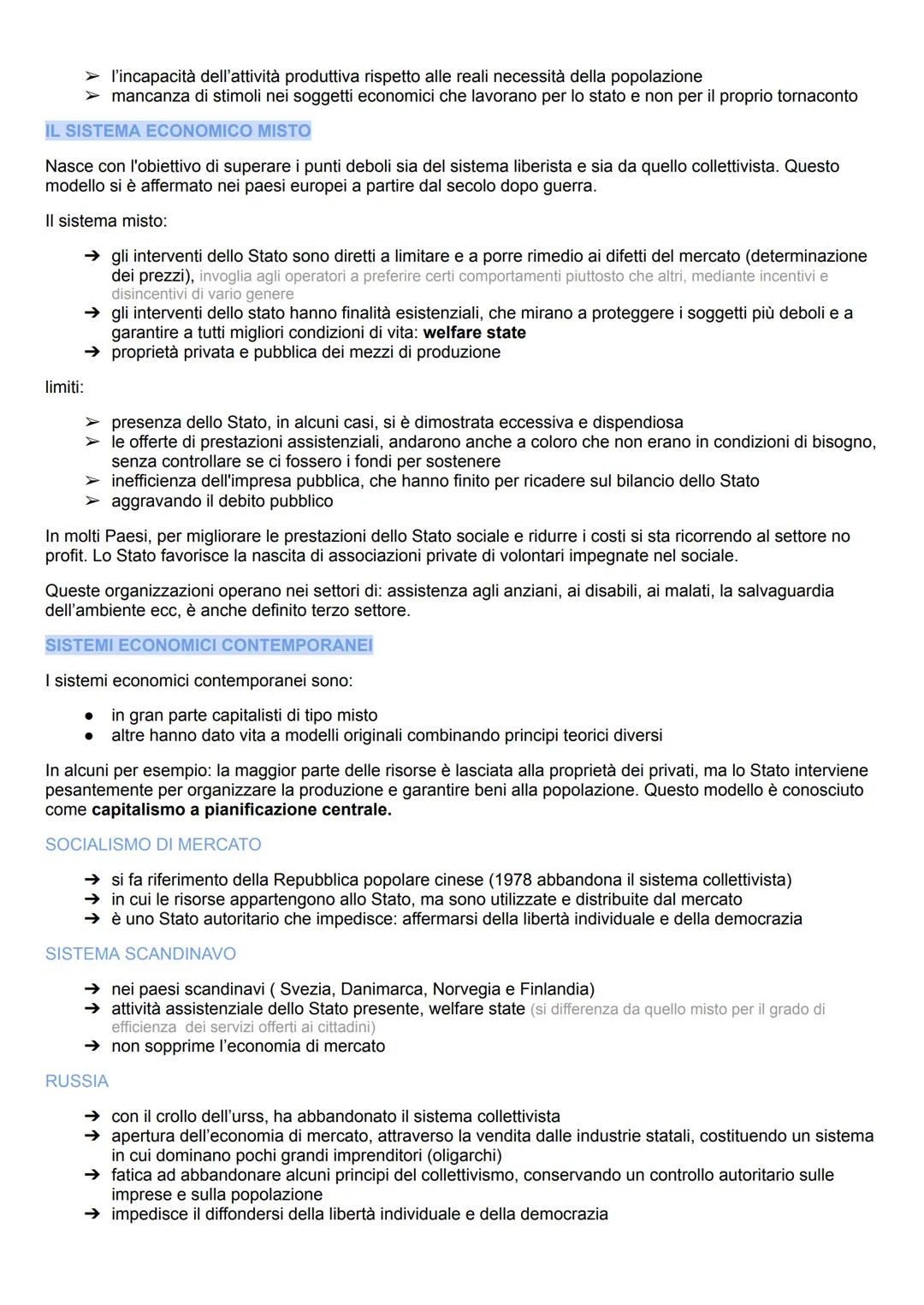 ECONOMIA POLITICA CAP. 4 TEMA 1
I SISTEMI ECONOMICI
Il sistema economico è l'insieme dei soggetti che svolgono l'attività economica all'inte