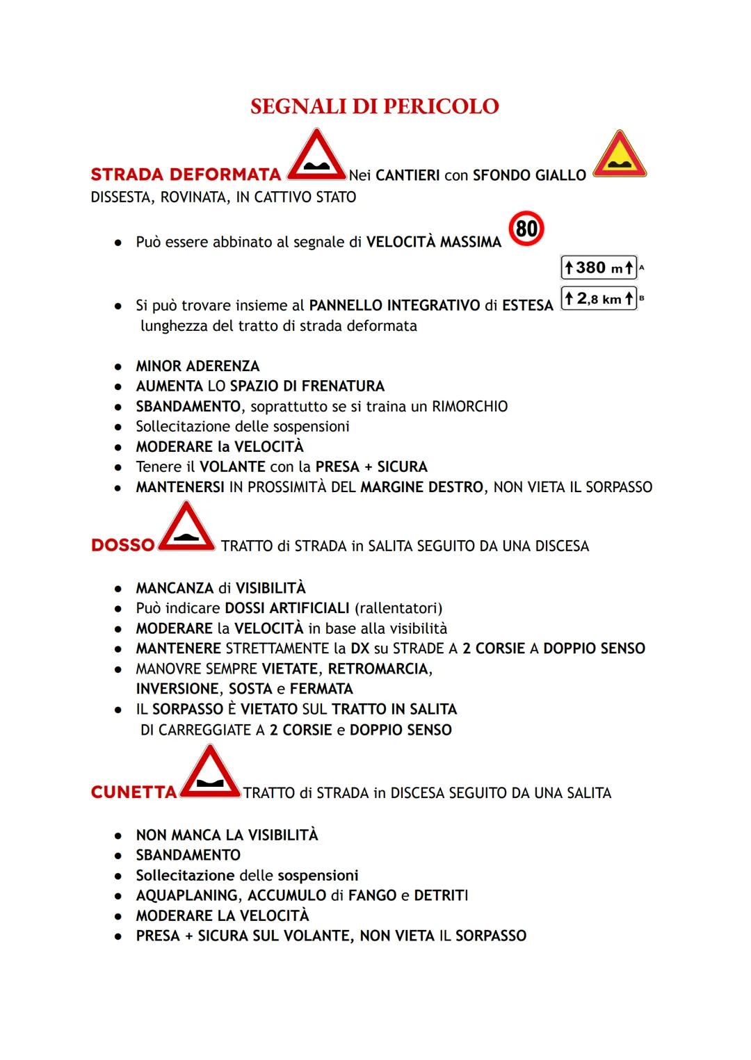 I SEGNALI DI PERICOLO