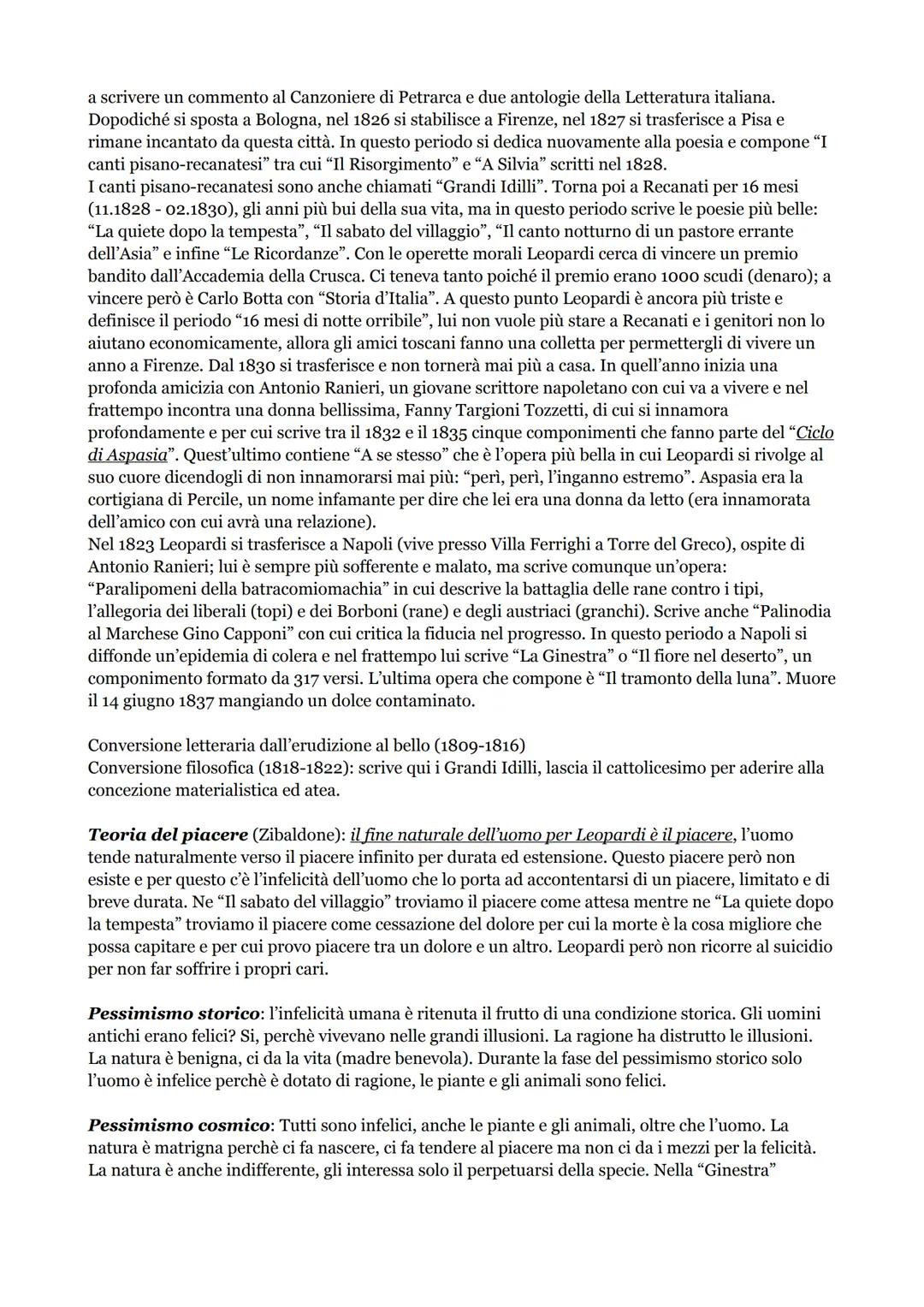Giacomo Leopardi
Giacomo Leopardi nasce a Recanati il 29 giugno 1798, è il primo figlio del conte Monaldo e la
madre si chiama Adelaide Anti