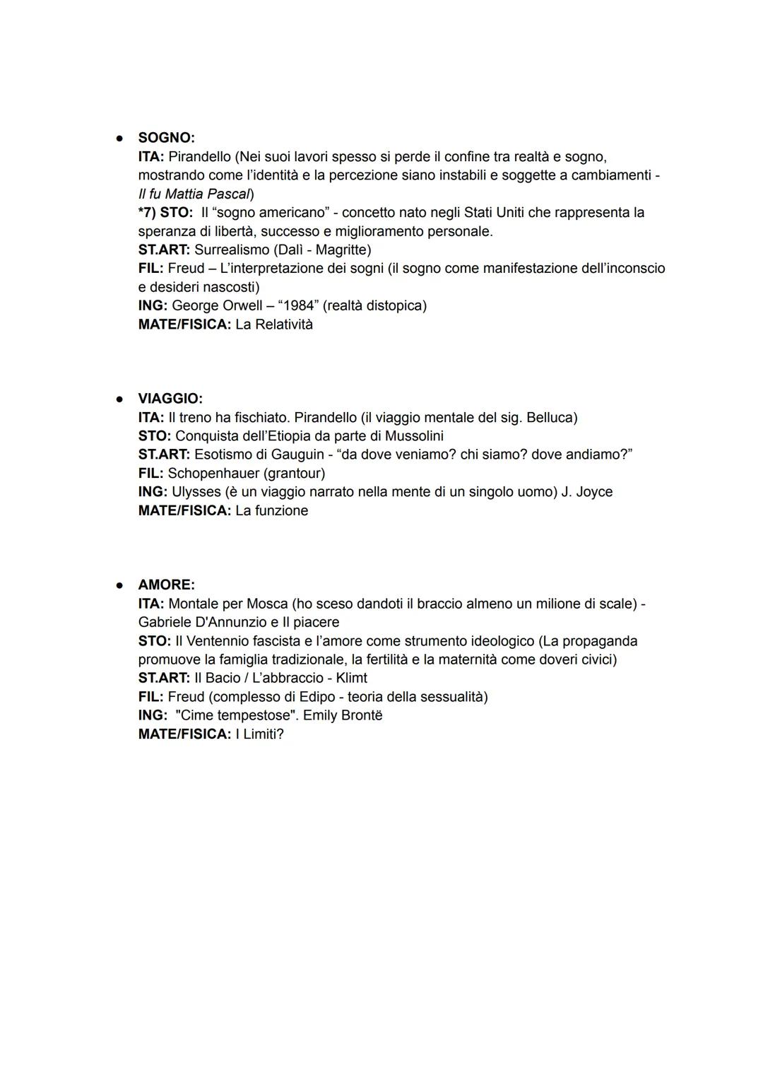 MACRO TEMI
* GUERRA:
ITA: Ungaretti (Allegria) - D'Annunzio - Futurismo (guerra come igiene del mondo)
STO: 1ww/2ww
ST.ART: Autoritratto da