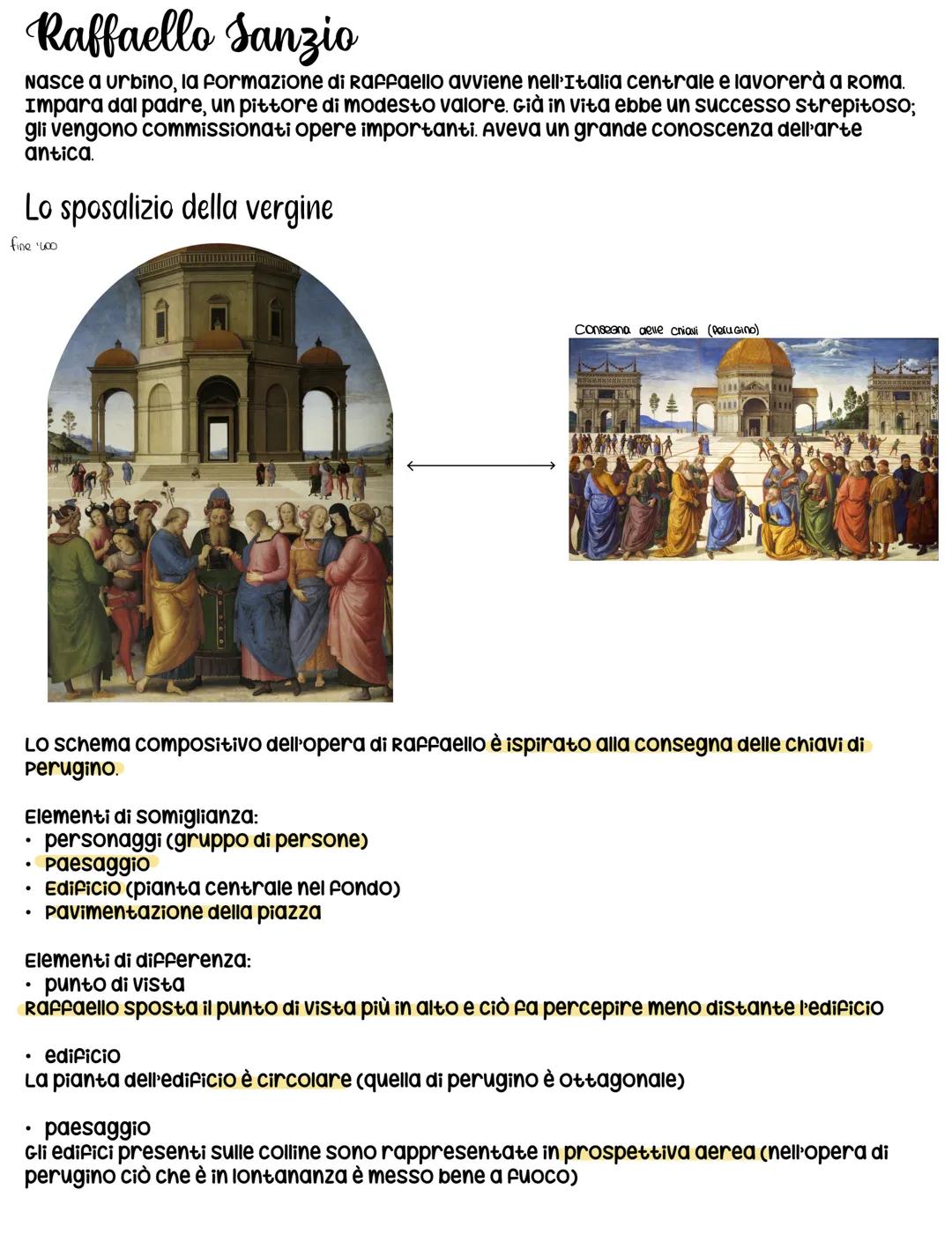 # Raffaello Sanzio
Nasce a urbino, la formazione di Raffaello avviene nell'Italia centrale e lavorerà a roma. Impara dal padre, un pittore