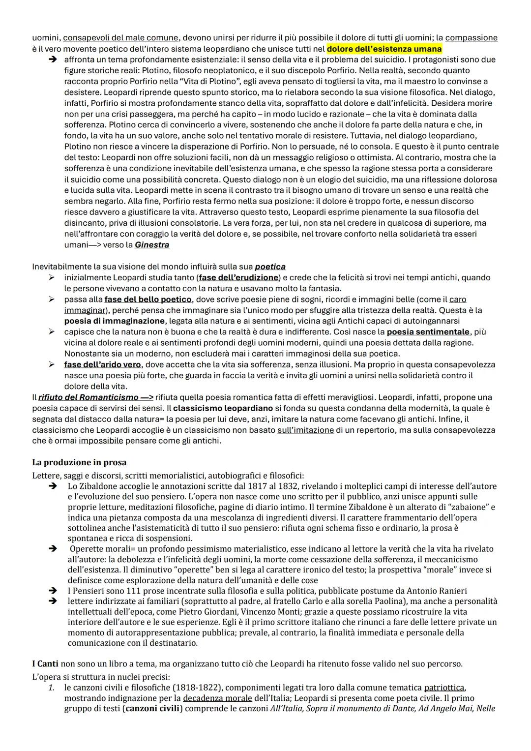 ## LEOPARDI
Il suo pensiero è deducibile dallo *Zibaldone*, una raccolta di pensieri, riflessioni e appunti in cui l'autore
si concentra su