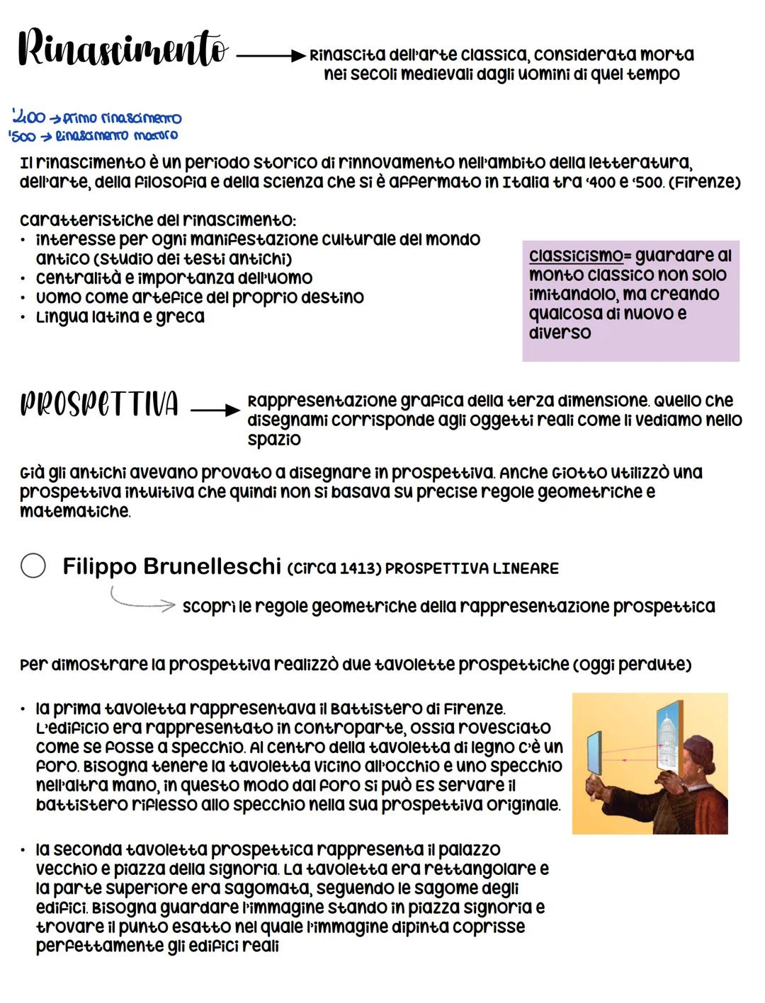 # Rinascimento Rinascimento
Rinascita dell'arte classica, considerata morta
nei secoli medievali dagli uomini di quel tempo
'400 → primo rin