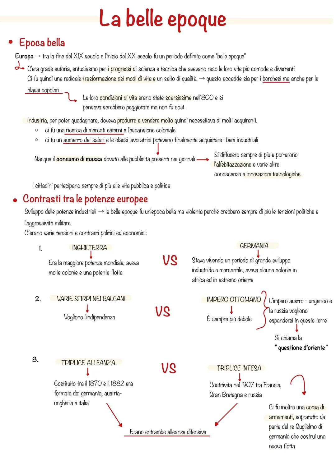 • Epoca bella
La belle epoque
Europa → tra la fine del XIX secolo e l'inizio del XX secolo fu un periodo definito come "belle epoque"
C'era