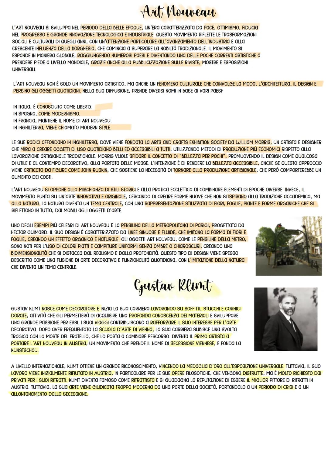 ## Art Nouveau
L'ART NOUVEAU SI SVILUPPA NEL PERIODO DELLA BELLE EPOQUE, UN'ERA CARATTERIZZATA DA PACE, OTTIMISMO, FIDUCIA
NEL PROGRESSO E