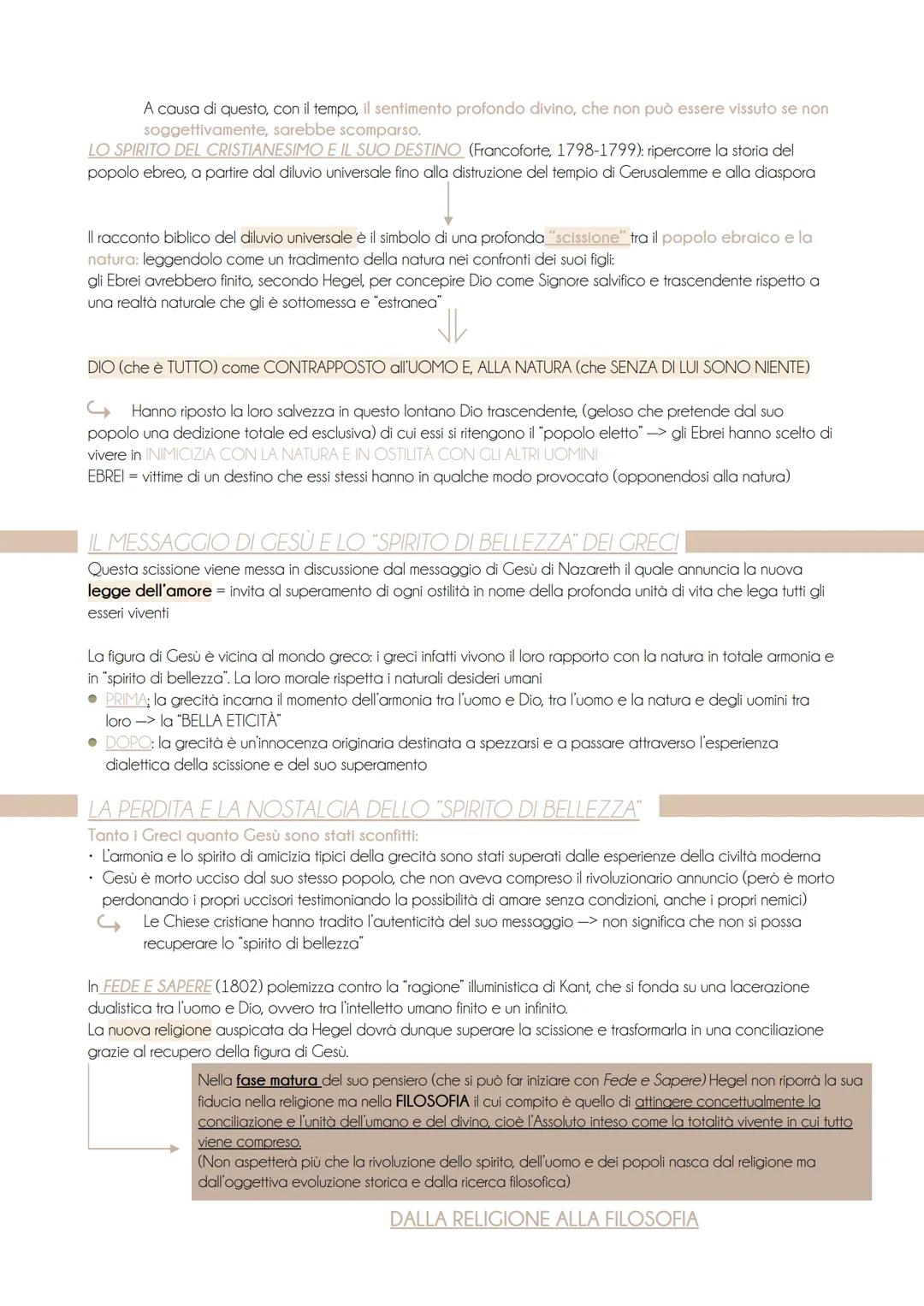 Hegel
APITOLO 1:1 CAPISALDI DEL SISTEMA HEGELIANO
1. I TEMI DELLE OPERE GIOVANILI
Argomento: unità inscindibile tra teologia e politica; in