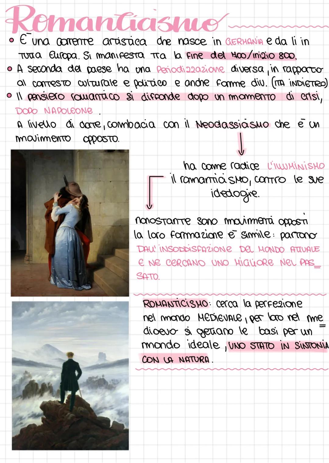 # Romanciasnio
- E una corrente artistica che nasce in GERMANIA e da li in
tutta Europa. Si manifesta tra la fine del 400/inizio 800.
- A se