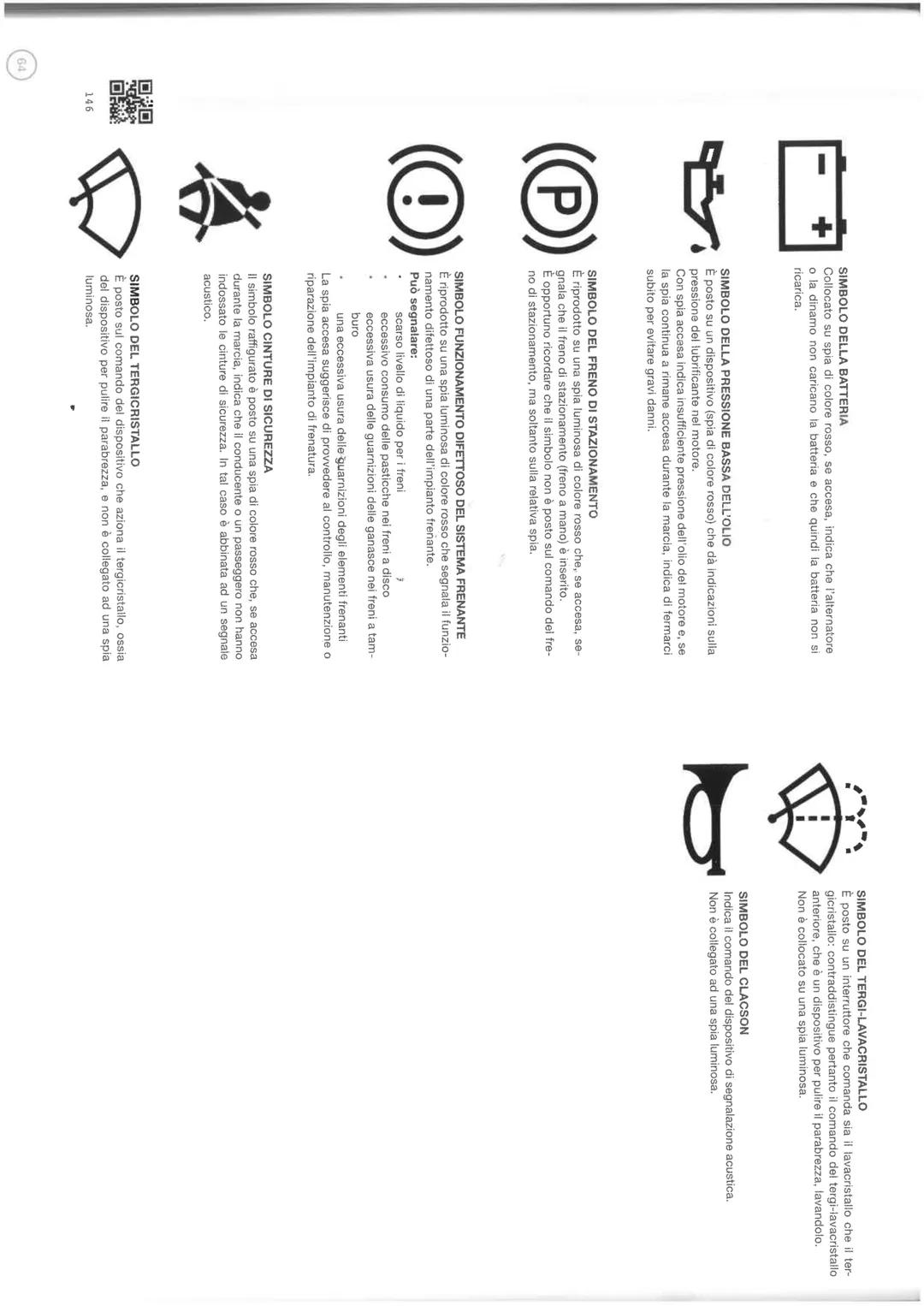 口口
COLORI DELLE SPIE.
Le spie all'interno del cruscotto hanno 4 colori differenti: verdi, gialle, rosse e blu.
SIMBOLO DELLA RISERVA CARBURA