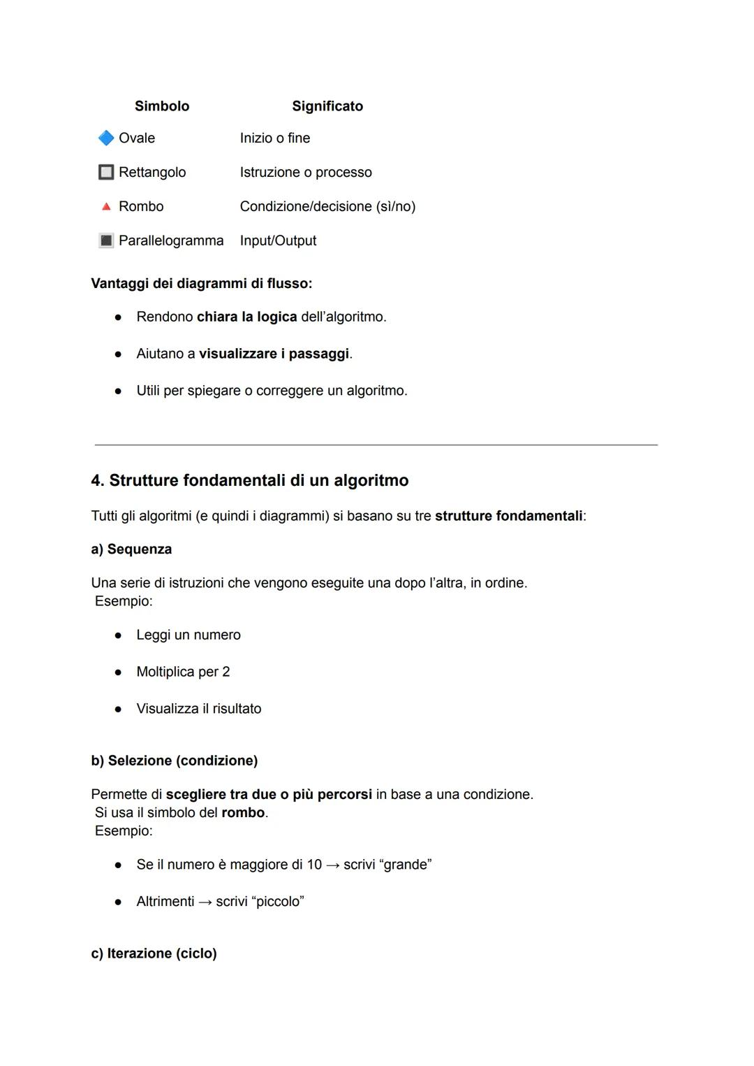 ALGORITMI E DIAGRAMMI DI FLUSSO
1. Cos'è un algoritmo?
Un algoritmo è una sequenza finita di istruzioni che, eseguite in un certo ordine,
pe