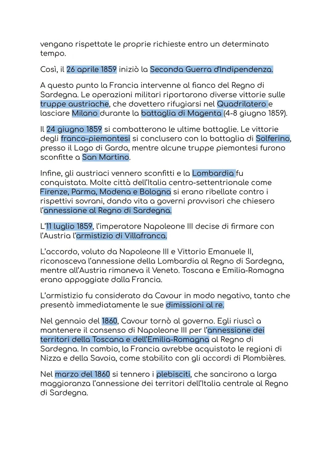 Il risorgimento Italiano
1. La prima guerra di indipendenza
Tra il 1848 e il 1849, l'Italia fu attraversata da numerosi moti
rivoluzionari.