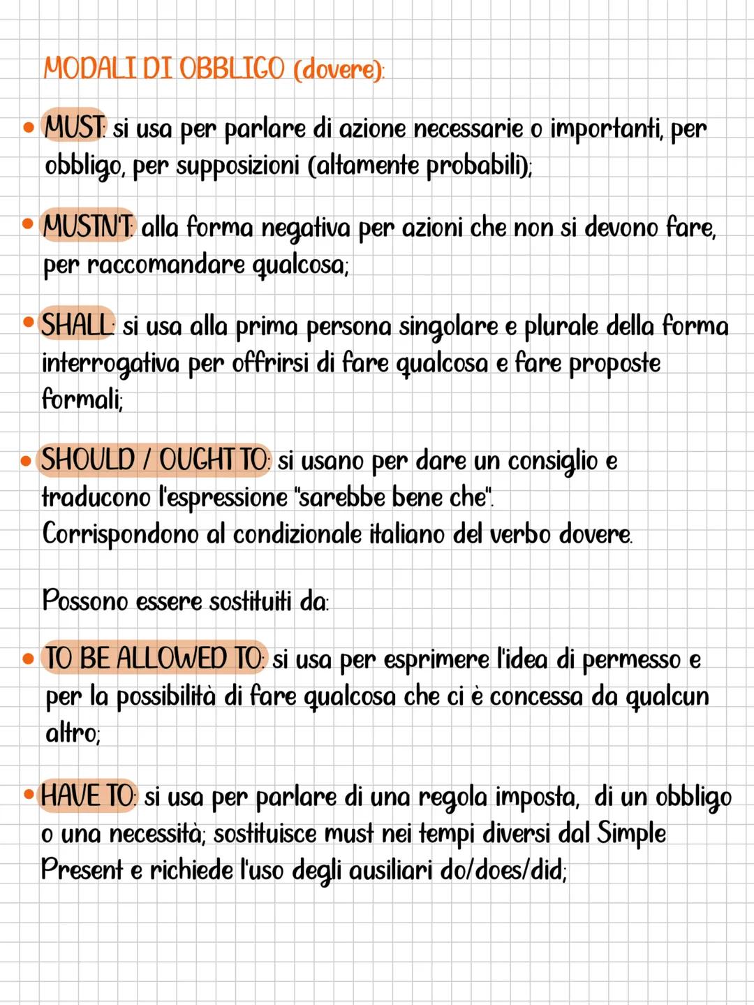verbi modali
MODALITÀ DI ABILITÀ E POSSIBILITÀ (potere):
• CAN: esprime quello che possiamo, sappiamo, riusciamo o ci è
permesso fare;
• CAN