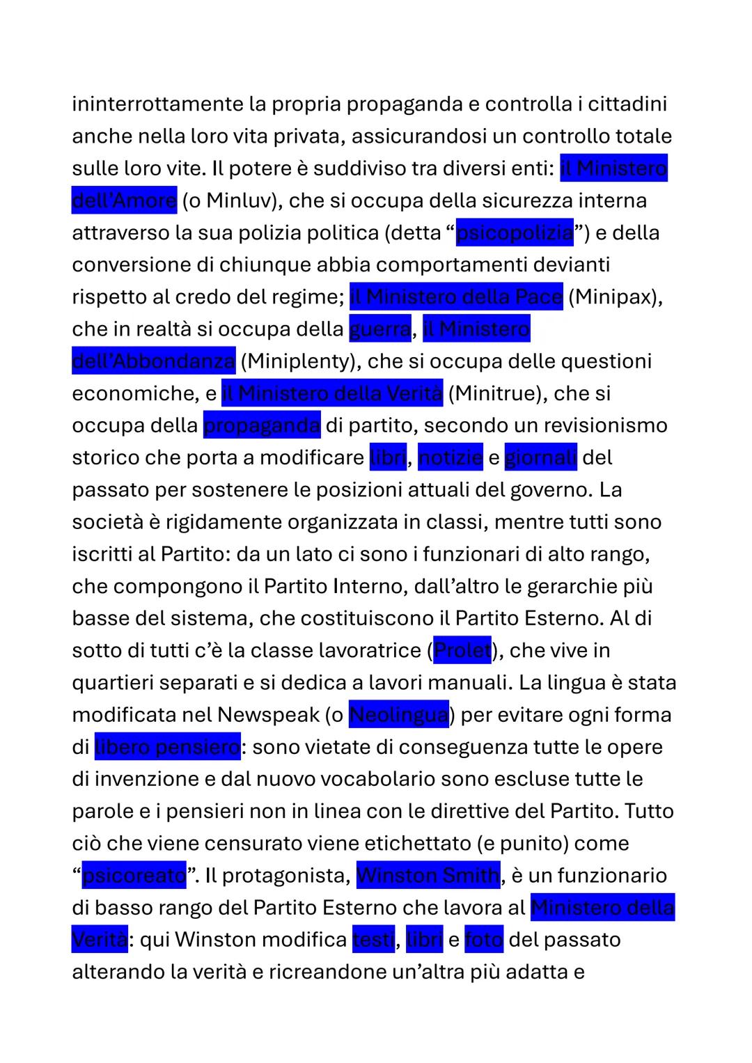 1984
0=
GEORGE
ORWELL
1984
RIASSUNTO
Il romanzo di Orwell è diviso in
parti ed è ambientato in un
futuro prossimo, il 1984. Il mondo è divis