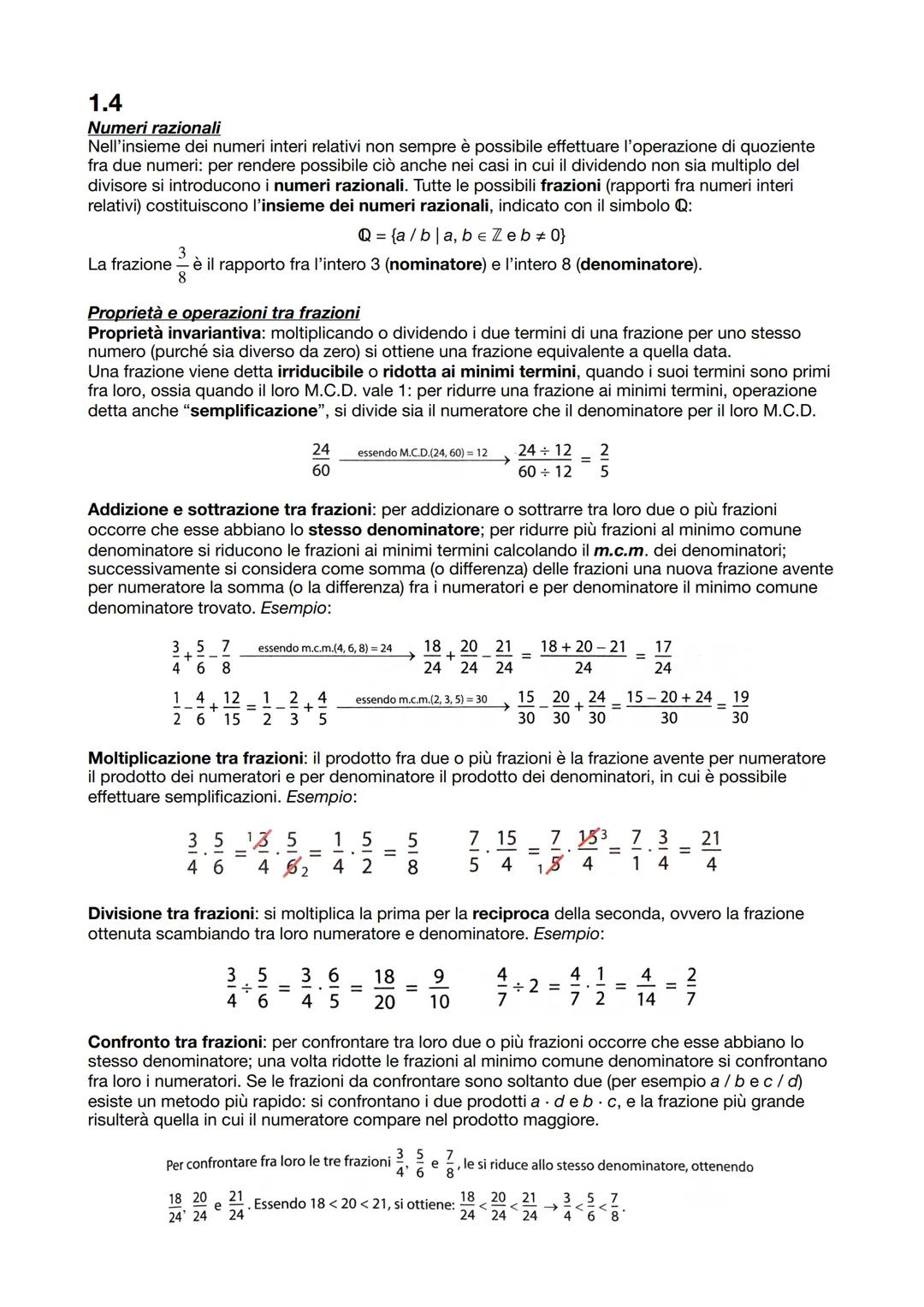 ## MATEMATICA CAPITOLO 1: INSIEMI, NUMERI E OPERAZIONI
1.1
Insiemi
Un insieme è una collezione di oggetti distinti, detti membri o elementi