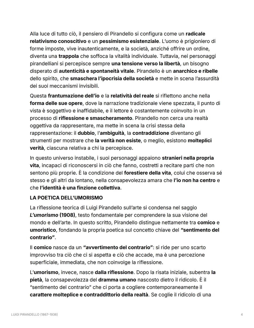 LUIGI PIRANDELLO (1867-1936)
LA VITA
Luigi Pirandello nacque a Girgenti (oggi Agrigento) nel 1867. La sua formazione fu
influenzata dagli am