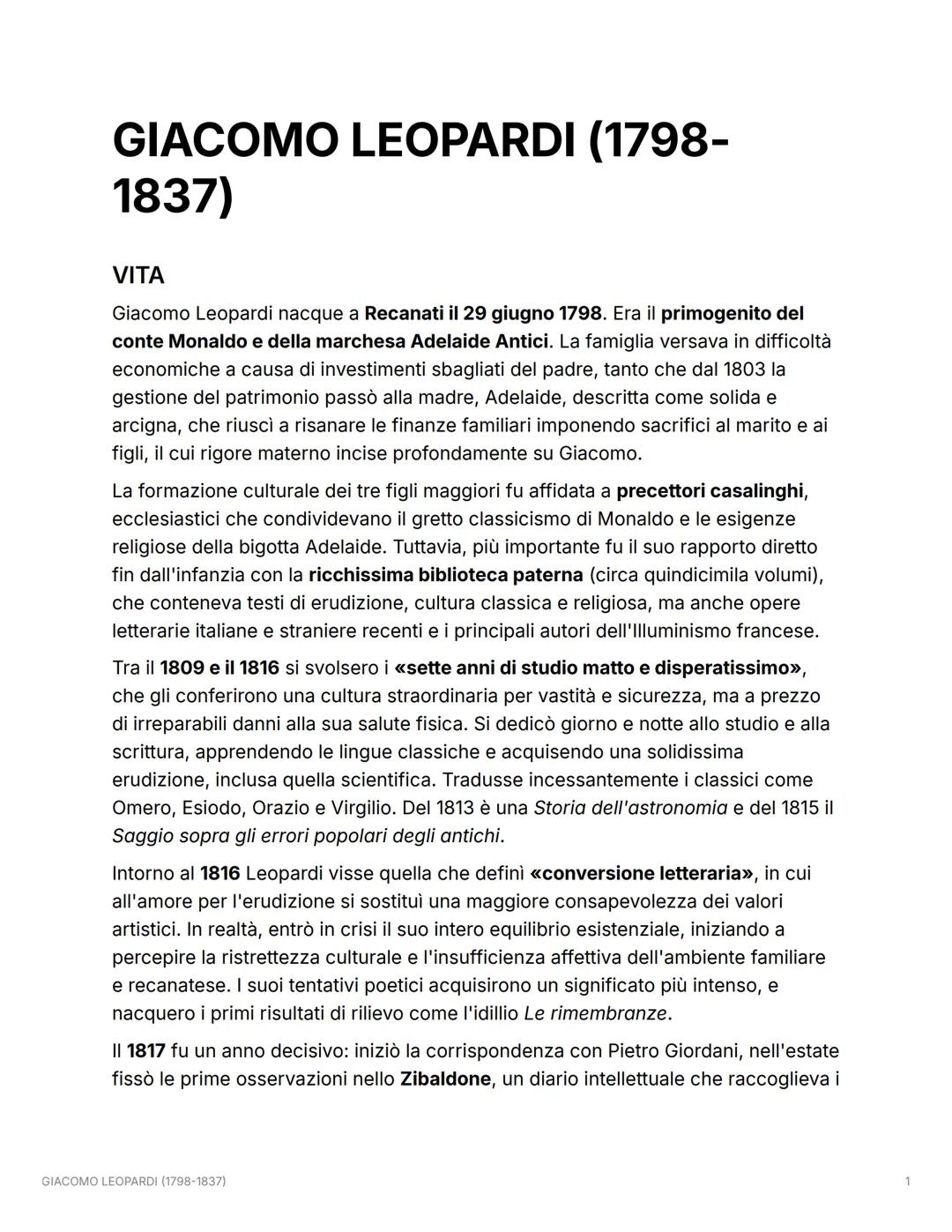 leopardi e opere