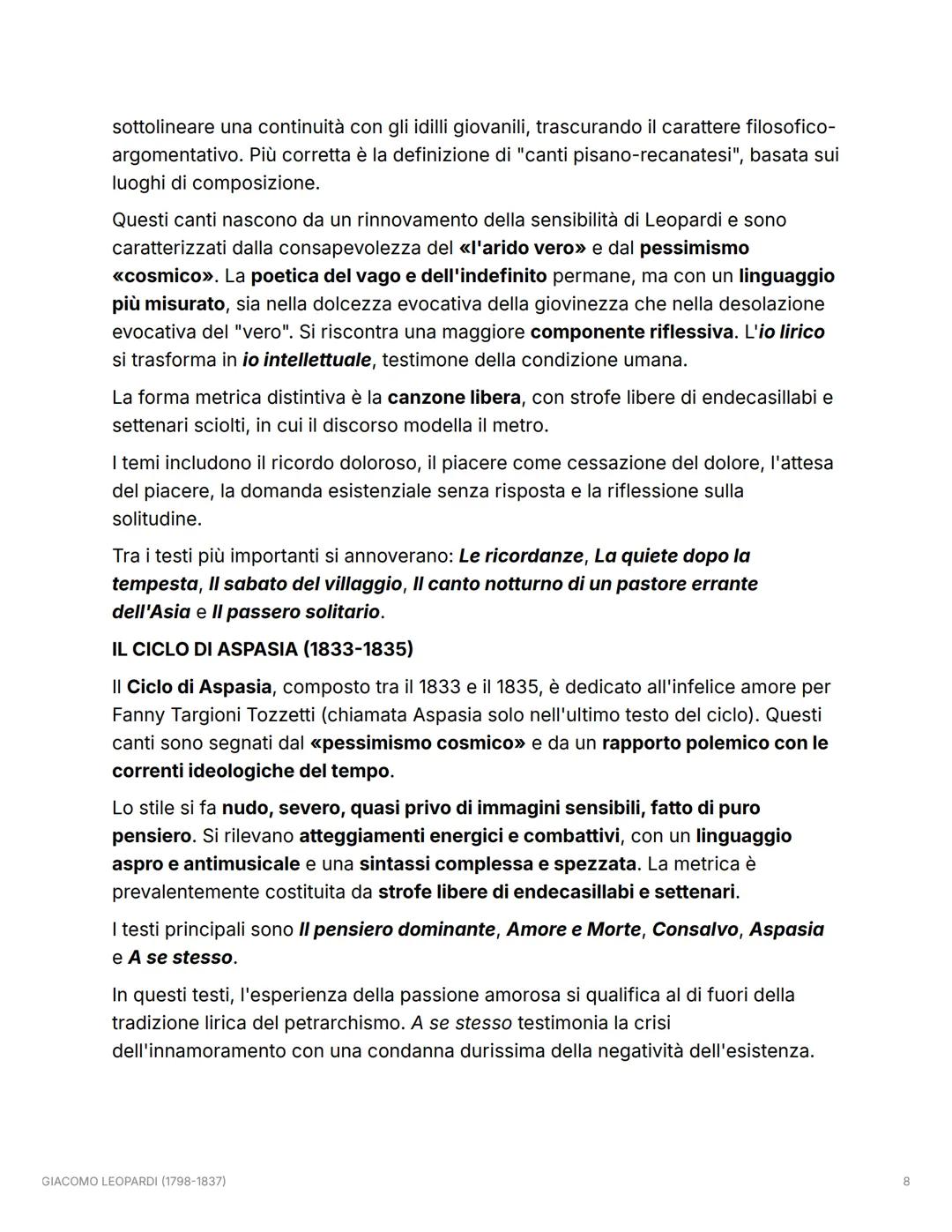 GIACOMO LEOPARDI (1798-
1837)
VITA
Giacomo Leopardi nacque a Recanati il 29 giugno 1798. Era il primogenito del
conte Monaldo e della marche