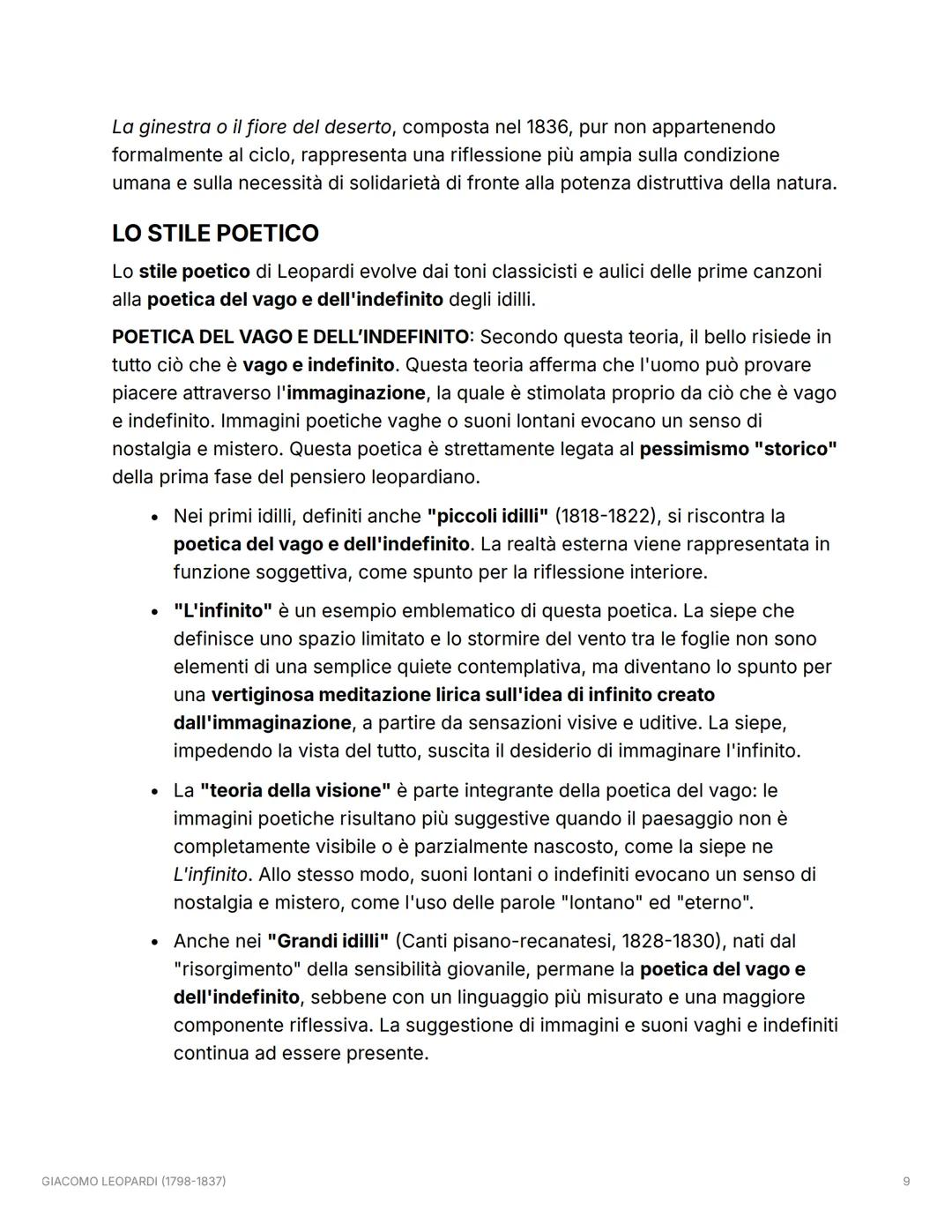 GIACOMO LEOPARDI (1798-
1837)
VITA
Giacomo Leopardi nacque a Recanati il 29 giugno 1798. Era il primogenito del
conte Monaldo e della marche