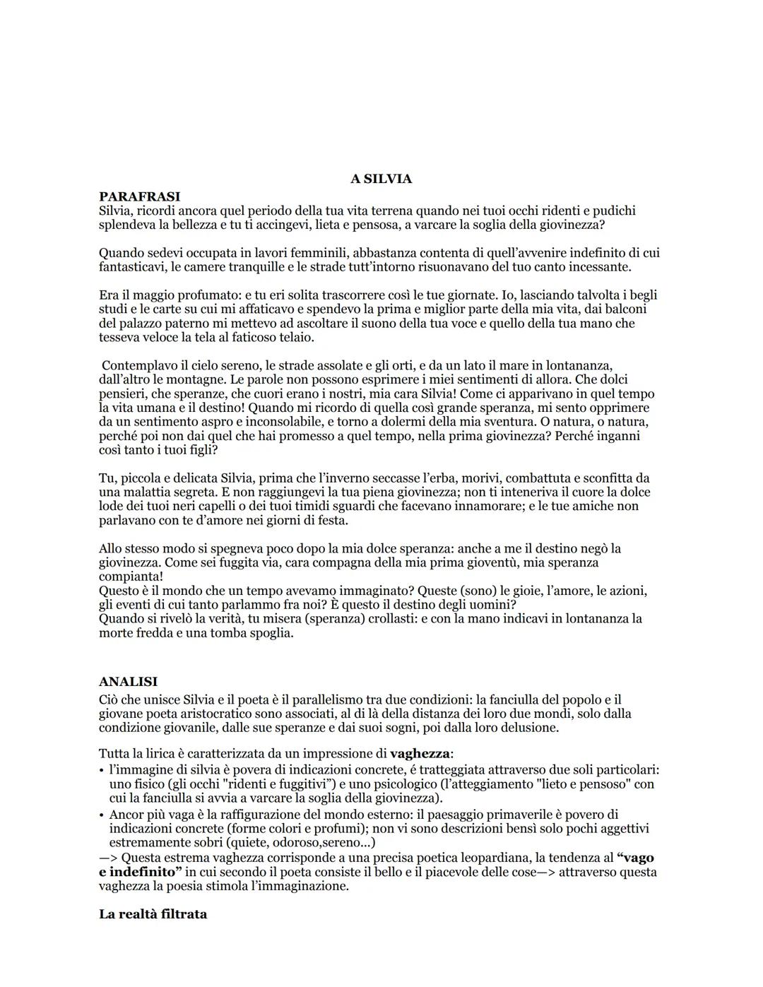 LA SERA DEL DI DI FESTA
La poesia si apre con un notturno lunare che da all'uomo l'illusione di immergersi nell'infinito, la
luce della luna